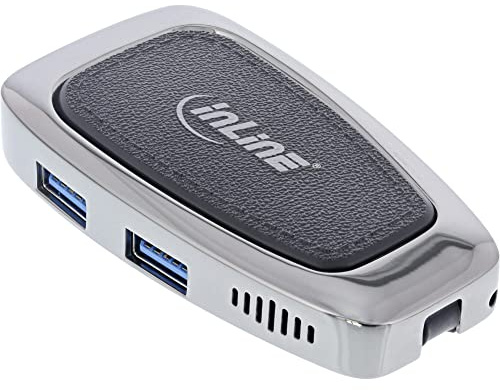 InLine® Hub multifunción USB 3.2 Gen.2 USB Tipo C (2 Puertos USB-A de 10 GB/s + 1 HDMI 4K a 60 Hz + 1 USB-C 10 GB/s y PD de 100 W)