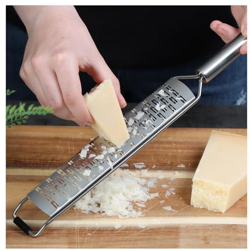 Grattugia universale da cucina Robin Goods® - grattugia per noce moscata e verdure crude in acciaio inossidabile - zester di alta qualità - aiuto in cucina (1 pezzo - grattugia piatta - grossa)