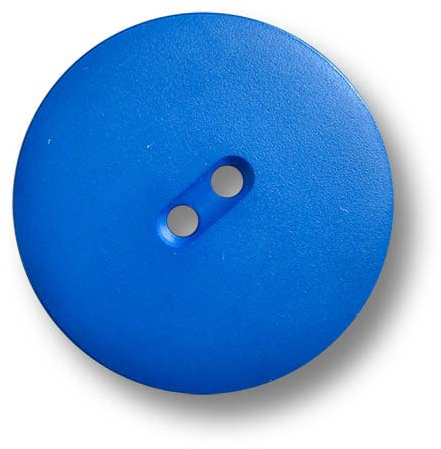 4er Set riesige Zweilochknöpfe aus Kunststoff in intensivem Blau. Ø: ca. 31mm!
