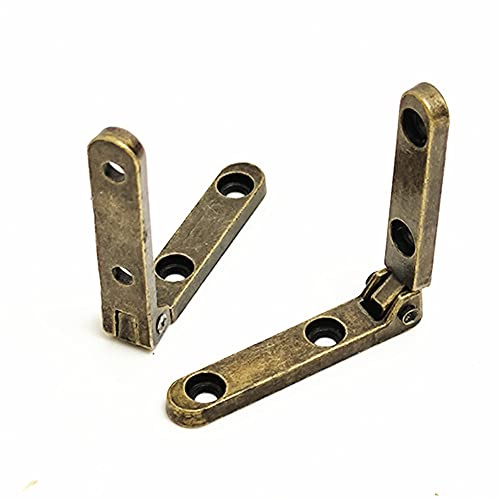 10 charnières à ressort de 90 degrés en laiton antique pour boîte à bijoux en bois, cadeaux en vin, en alliage de zinc avec vis