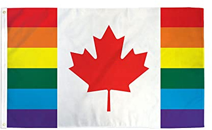 AZ FLAG - Drapeau Canada Arc-en-Ciel - 150x90 cm - Polyester léger - Drapeau Lgbt - Canadien Gay Avec Oeillets Métalliques Intégrés - 80g