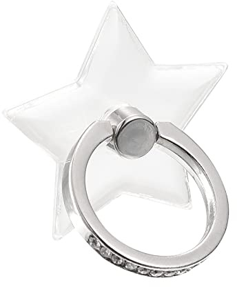 sourcing map Transparent Phone Ring Holders, Diamond Clear Finger Grip Stand for Phone, Case, Tablet (Star Shape), 2Pcs