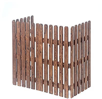 MERAXI Picket Fence Tall Wooden, Flexible Edgings Garden Fence Border for Lawn Flowerbeds Plant Borders Dog Barrier Splicable Decorative,Brown,160x75cm