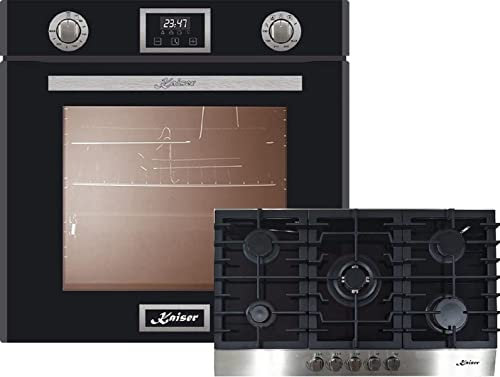 Kaiser Set four EG 6374 SP + KCG 9386, Four à gaz encastrable autarcique, 79L+plaque de cuisson à gaz encastrable Cuisinière