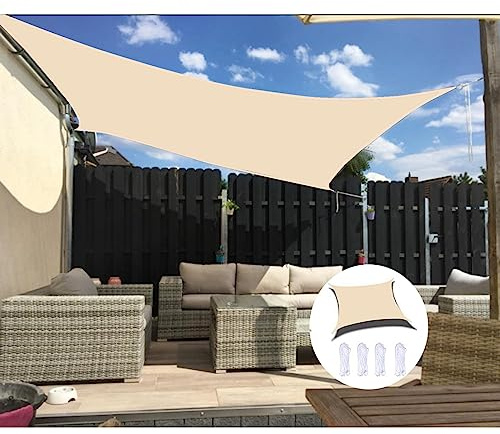 Beieyosu 3x6m Sun Shade Sail Rectangle Waterproof Sun Shade 95% UV Block Sunscreen Awning Garden Beach Patio with Free Rope(3x6,Beige)