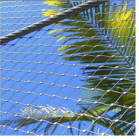 BESNUT 304 Edelstahl-Drahtseilnetz, 2 mm Durchmesser Balkontreppen-Drahtseil-Schutznetz, langlebiges Hirschzaunnetz, Flexibles Kabelgeflecht (Color : 20cm Mesh, Size : 1x8m)