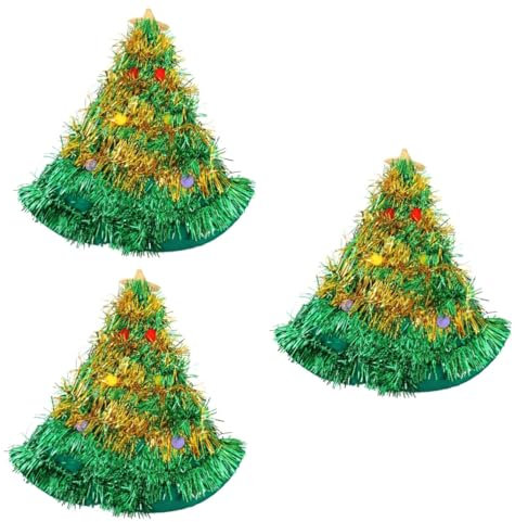 ABOOFAN 3stücke Weihnachtsmütze Mit Licht Lustige Weihnachtsmütze Für Partys Kostüme Und Fototermine Dekorative Aus Strapazierfähigem Material Mit Goldenen Band