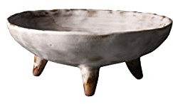 OQHAIR Bandeja de Frutas Plato Redondo de cerámica Alto para Frutas, Aperitivos, Plato de Postre, Plato de condimento, Plato de refresco (Color: Bianco)
