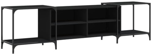 vidaXL TV-Schrank Schwarz 203x37x50 cm Holzwerkstoff