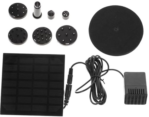 Toddmomy Fontaine Solaire 1,2w pour Bassin Et Jardin Pompe à Eau Solaire Submersible 200l/h Têtes De Pulvérisation Réglables pour Aquariums Et Décorations Extérieures