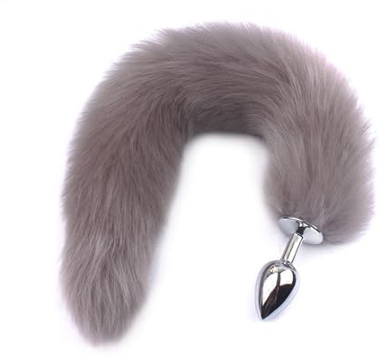 Limmion Fuchsschwanz Analplug SM Sexspielzeug Butt Plug Echter Schwanz Fell, Bondage SM Cosplay Bdsm Butt Plug für Damen Herren Paare, Anus Masturbator Anal Sex spielzeug für Männer mit Faux Fox Tail