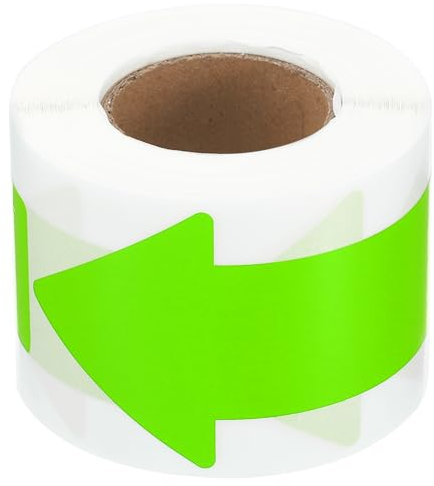 PATIKIL Adesivo Direzionale con Freccia 4x2, 200pz Adesivi in Vinile Rimovibili Autoadesivi Impermeabili per Segnaletica a Parete, Pavimento, Istruzioni, Verde Fluorescente