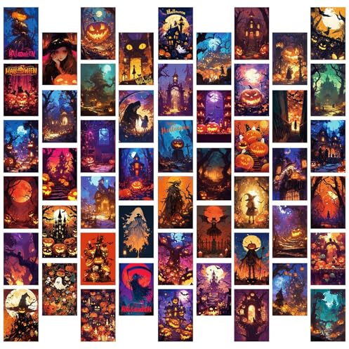 Generisch Halloween-Postkarten – 50 Vintage-Halloween-Postkarten, Lustige Halloween-Postkarten Für Room Decor Oder Schreiben Grußetterling, Postkarten Für Room Decor Oder Schreiben Gruß