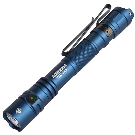 ACEBEAM TAC 2AA EDC Tactical Dual Modes Flashlight Rechargeable, 1400 High Lumens Flashlight, Dual Switch Pocket LED Flashlight, Super Bright Small Flash Light for Emergency, Camping, Home(SFT-25R HI)