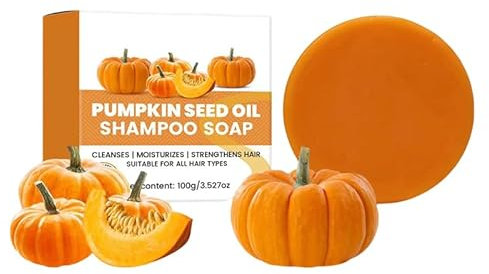 Vawolecy Shampoo Olio di Semi di Zucca Sapone per la Crescita dei Capelli, Solido Olio di Semi di Zucca Bar per Capelli Secchi Danneggiati Nutrimento Per Tutti I Tipi Di Capelli