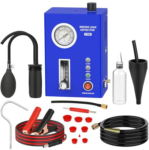 PLAYOCCAR Macchina a Fumo Dettaglio Filtri Auto, EVAP con Pompa Aria Integrata & Manometro, 12V per Tubazioni, Filtri Carburante & Vuoto, Tutti Veicoli.