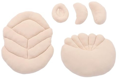 Newborn Photography Props Soft Skin Friendly Baby Posing Pillows for Infant Photography Props, Leaf, Shell, Big Moon, Small Moon, Round Pillows, 5 Pieces Set