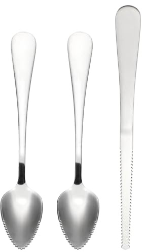 PATIKIL 2PCS Grapefruit-Spoons with Serrated Edge, Grapefruit-Spoons Serrated, Silver,1 Set