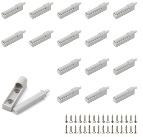 txuzong 16 Piezas Amortiguador Puerta Armario - Freno Suave para Puertas Correderas y Cajones con Punta de Goma Antirruido, para Alacenas, Muebles Cocina y Armarios (Gris)