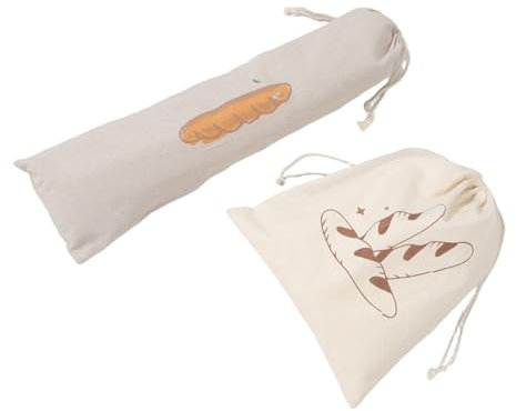 DECORNIJIA 2 Pièces Réutilisables Lot de Pochettes pour Baguette Pains pour Conservation Aliments Déplacement