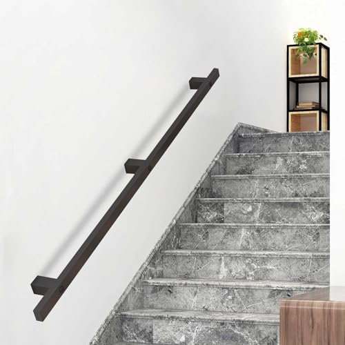 Escalera il, barandilla de pared negra para uso en interiores y exteriores, barra de agarre antideslizante para escaleras, disponible en 200 cm, 300 cm, 500 cm (11 pies/330 cm), riel de apoyo seguro