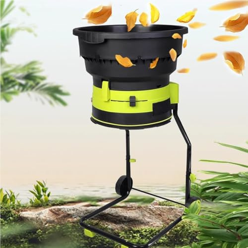 Trituratore elettrico per foglie, 2500 W, con 8000 giri/min e ruote, strumento per la pulizia del giardino e macchina per compostaggio, include custodia per una facile manutenzione