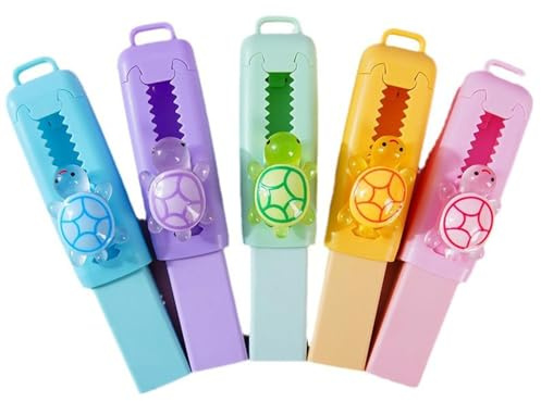 Lot de 5 gommes rétractables pour enfants - Motif panda mignon - Pour anniversaire d'enfant, invités, étudiants, bureau (5)