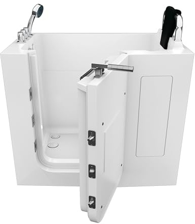 AcquaVapore Sitzbadewanne Senioren Wanne Sitzwanne mit Tür S08-TH-C-R 110x68cm