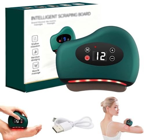 Thermaedge Foot Scraper, 4-in-1 Vibration Device for Muscle Care, Heated Gua Sha, Therma Edge Pro for Plantar Fasciitis and Deep Tissue Massage, Therma Edge Muscle Scraper with 10ml Oil