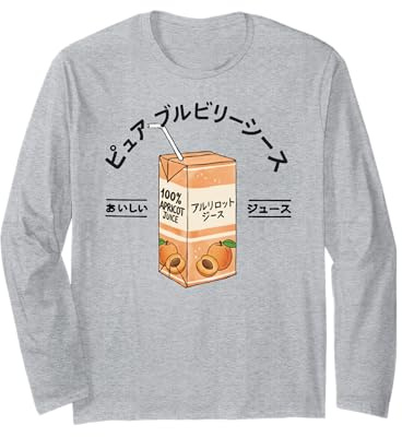 Succo di Frutta Albicocca Giapponese Kanji Ragazzi Ragazze Bambini Maglia a Manica