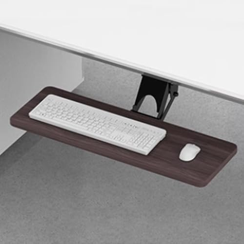 Plateau de clavier réglable caché sous Desk22 Tiroir montable avec rembourrage pivotant pour un confort ergonomique Noyer 64 x 24 cm