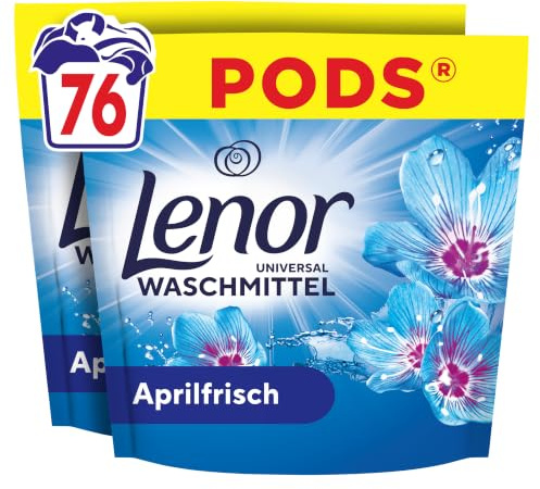 Lenor Pods Aprilfrisch Waschmittel, 76 Wäschen | Für lang anhaltende Frische und extra Geruchsabwehr, wirksam auch bei Kaltwäsche.
