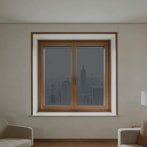 Vinilo Espejo para Ventanas 120 x 300 cm Privacidad Protege del Sol Lámina de Espejo para Ventana Protección Visual para Hogar, Oficina, Gris Plata
