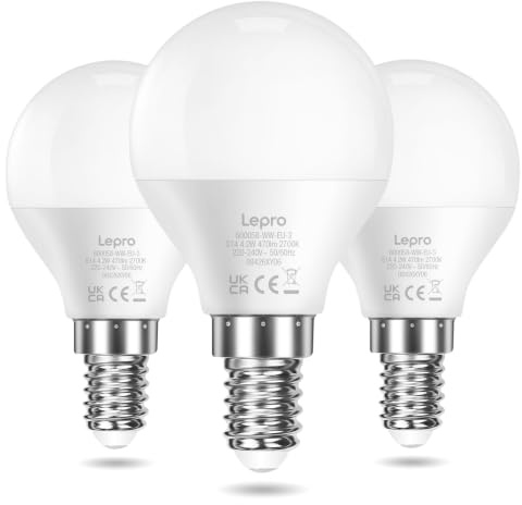 Lepro E14 LED Lampe 2700K Warmweiß, 4.2W 470 Lumen P45, 3 Stück | E14 Warmweiß Glühbirne,entspricht 40W Glühlampe,kein Blinken und kein Blendlicht,P45 180° Abstrahlwinkel Energiesparlampe