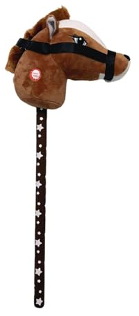 Fiocias Hobby Horse Kinder Plüsch Steckenpferd Tierkopf Pferd Reitstab Leicht Und Tragbar Aus Robustem Plüschmaterial für Rollenspiele Im Kindergarten, Dunkelbraun