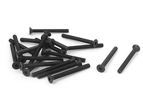 sourcing map 20 Stück M3 x 30mm Senkkopfschrauben Innensechskant Schwarz | Flachkopfschrauben Senkkopfschrauben mit Innensechskant