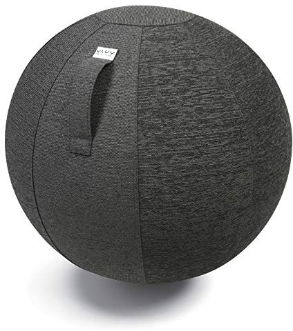 VLUV BOL STOV Sitzball Büro ergonomisch - Gymnastikball mit waschbarem Stoffbezug, atmungsaktiv, mit Tragegriff und Wegrollschutz - für Home Office und Schwangerschaft