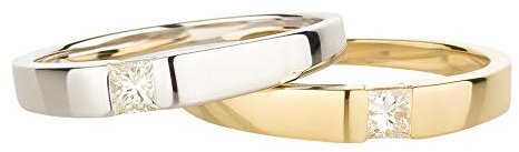 Ardeo Aurum Damenring aus 375 Gold Weißgold mit 0,18 ct Diamant Princess-Schliff Spannfassung Solitär Verlobungsring