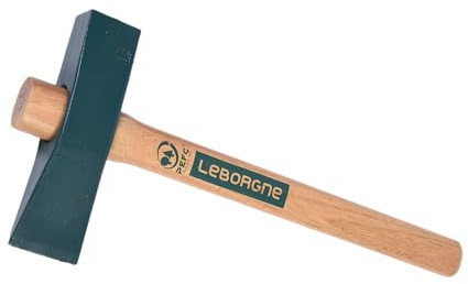 LEBORGNE - Têtu À Tranche 1,2 Kg Avec Manche En Bois Certifié PEFC 100% - Pour Tous Travaux De Rénovation - Outil De Maçonnerie Résistant En Acier Forgé - Taille 1,2 Kg