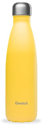 Qwetch - Bouteille Isotherme Originals Jaune 500ml - 24h Froid et 12h Chaud - Etanche & Réutilisable - Gourde inox isotherme pour Sport, Voyage, Bureau, Randonnée