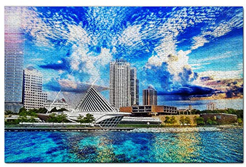 USA Jigsaw Puzzle 1000 Piece USA America Milwaukee Art Museum Puzzle Game Artwork Travel Souvenir Wooden