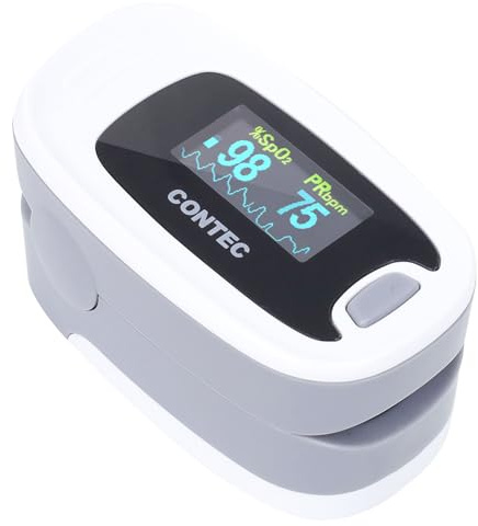 CONTEC CMS50NA Pulse Oximeter Fingertip Blood Oxygen Saturation Monitor SpO2 and PR Value Waveform Blood Oxygen Neck/Wrist Corda, Grey