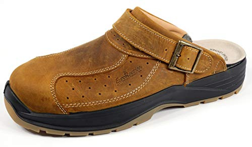 EUROROUTIER Premium Leather Tucson Brown, Zoccoli, Ciabatte Antinfortunistiche Certificate SB+A+E+FO+SRC (43)