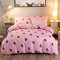 Juego de ropa de cama con diseño de fresas y caricatura de fresa, para niños y niñas, lindo y cálido con temática de funda nórdica de microfibra suave, 200x200 cm