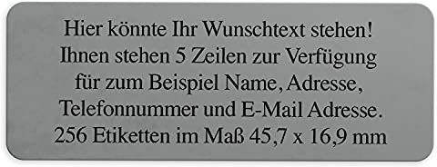 Adress-Aufkleber | PERSONALISIERT | 256 Stück | kleine Etiketten mit Wunsch-Text - Marmor Struktur Farbe Dunkel Grau | für Namen und Adressen
