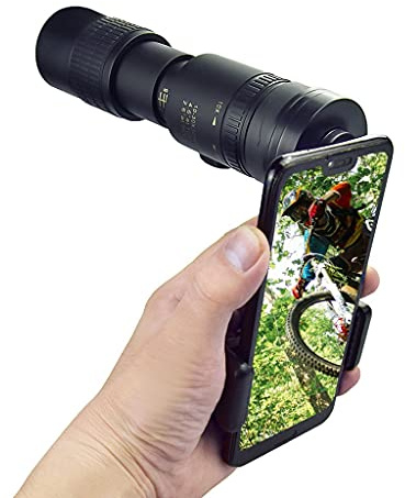 Tragbares Zoom-Monokularteleskop 4K 10-300X 40Mm Zoom-Monokularteleskop + Stativ + Clip Handy-Objektiv A