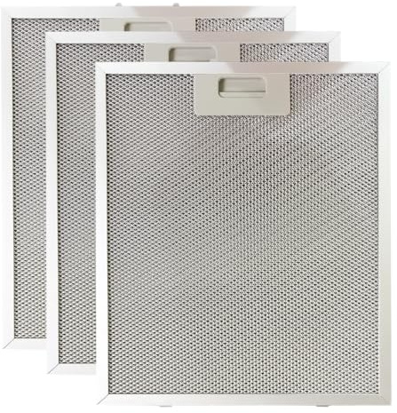 3 Pack Cooker Hood Filter Replacement 305x267x9mm, 5 Layers Stainless Steel Extractor Fan Filters, Universal Kitchen Replacement Cooker Hood Filter Compatible with Many Brands Cooker Hoods