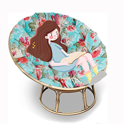 SRHWBF Papasan-Kissen Papasansessel Kissen Papasan-Sitzkissen Stuhlkissen Für Innen Balkon Draus Schaukelstuhlkissen (NUR Kissen) (F10 Ø105cm/41.3 in)
