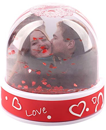 Herz & Heim® Love Schneekugel mit Ihrem Foto eine schöne Geschenkidee für Liebende zum Jahrestag oder Valentinstag Liebe muss echt Sein