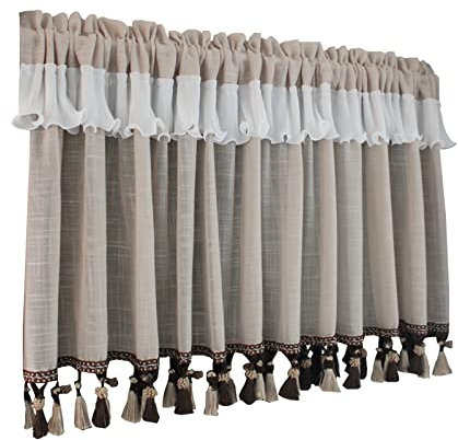 V3VOGUE Privatsphäre Fenstervorhang,weich Im Griff,Kurze Fenstervorhänge,Licht Filtern,Sheer Gardinen,Für Büros,Hotels,Cafés,Restaurants,Kurze Küchengardine,Gardinenschals